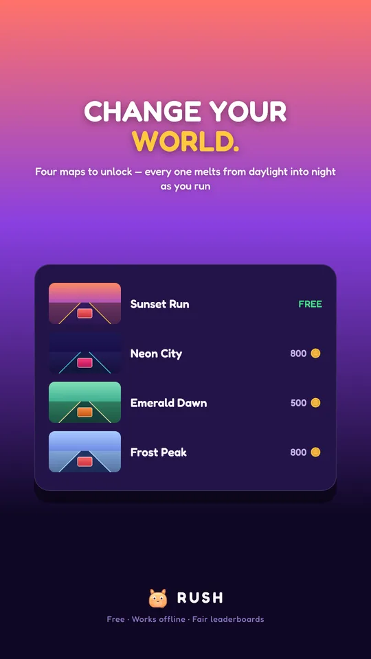 Worlds — four maps to unlock
